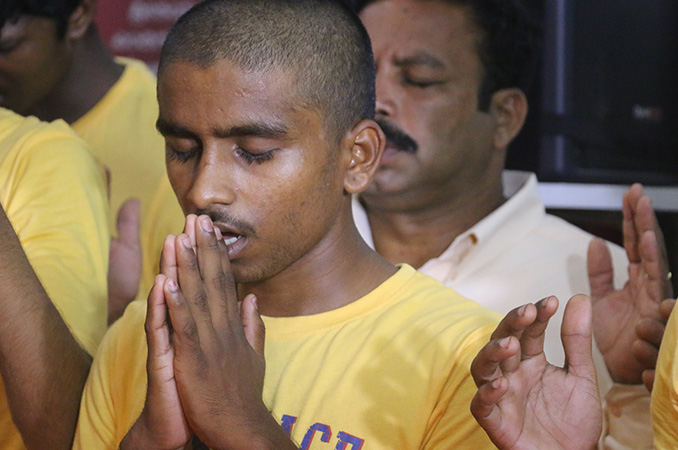 People thronged into the Night Vigil held at Prayer center by Grace Minstry in Mangalore here on Sep 2, 2017. Many received countless miracles, healing, and deliverance. 